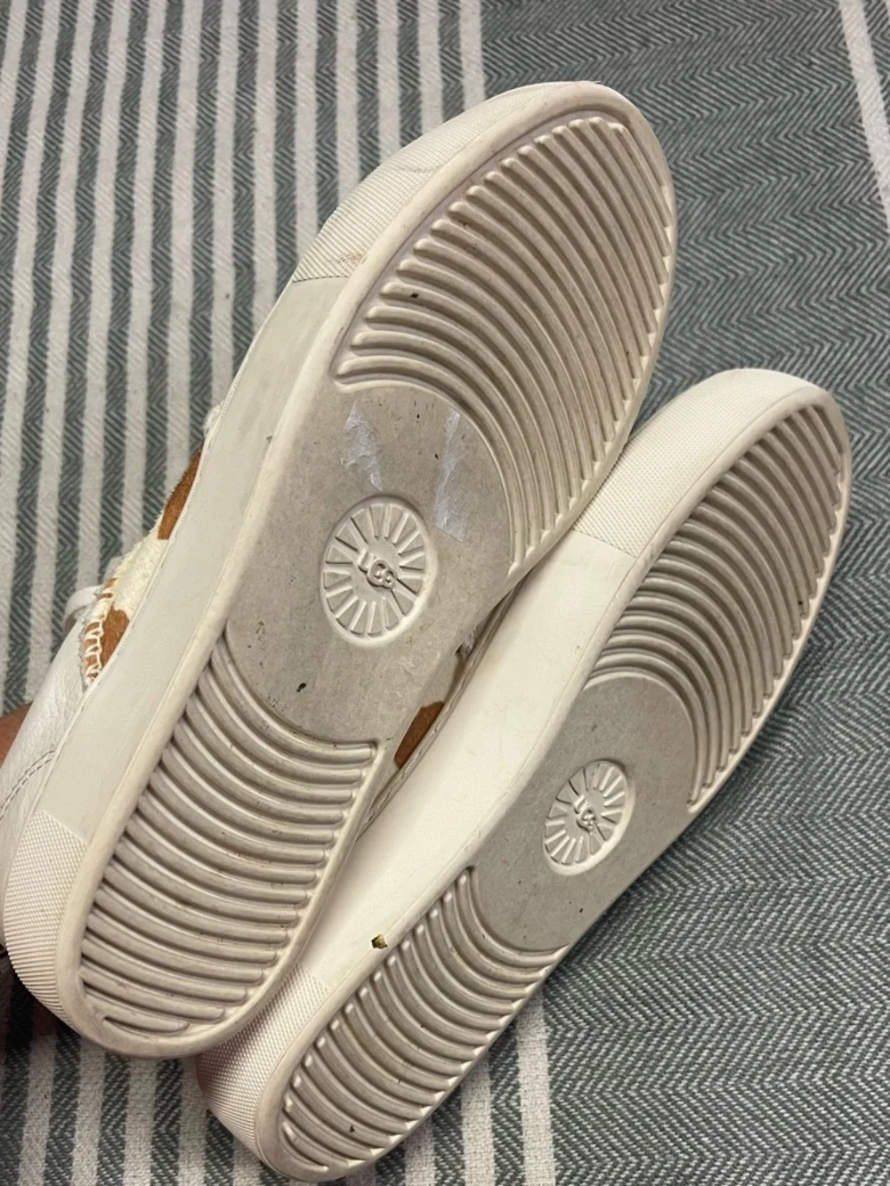 UGG Dinale‎ Cow Print White Leather Low-Top Sneakers